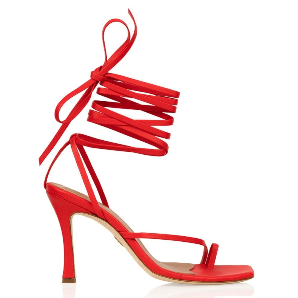 Brother Vellies - Bike Shoe Heeled Sandal - Tomato/Red - Size 7